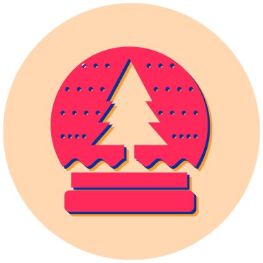 Karlı Noel ağacı, vektör illüstrasyonu