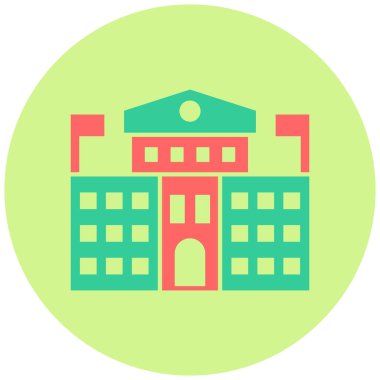 Hükümet Ofisi simgesi düz vektör çizimi