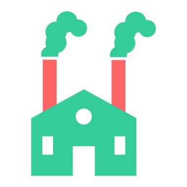 Fabrika binası ikonu. vektör illüstrasyonu