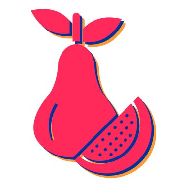 lezzetli taze armut simgesi, vektör illüstrasyon grafik tasarımı