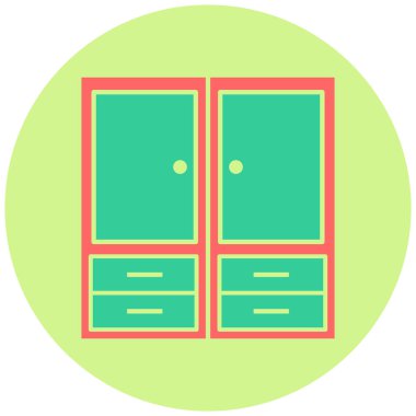 Gardırop. Web simgesi basit illüstrasyon