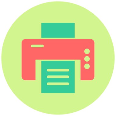 Yazıcı. Web simgesi basit illüstrasyon