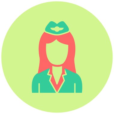 Uçuş görevlisi. Web simgesi basit illüstrasyon