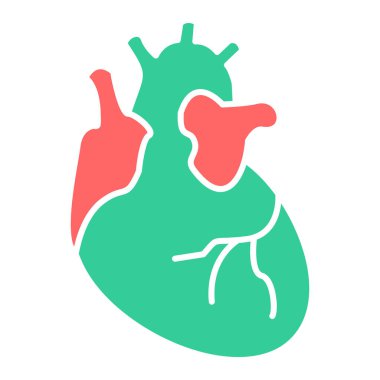 İnsan kalp vektör simgesi. düz dizayn