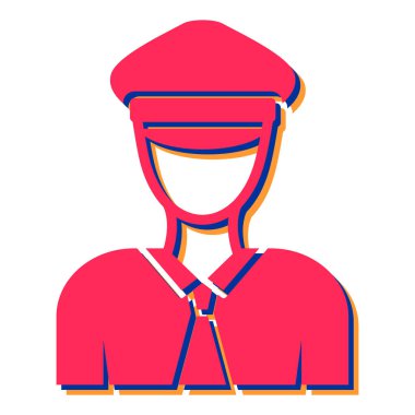 Şapkalı ve kravatlı adam, vektör çizimi