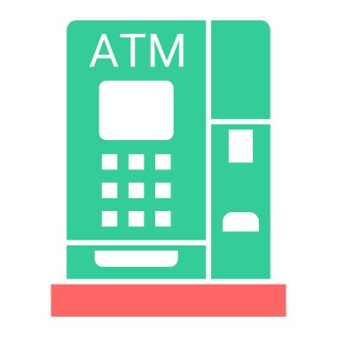 ATM 'de. Web simgesi basit illüstrasyon