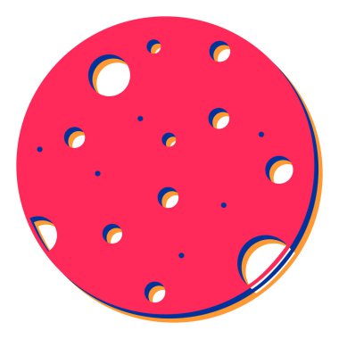 Beyaz arka planda kırmızı benekli çizgi film çöreği. vektör illüstrasyonu