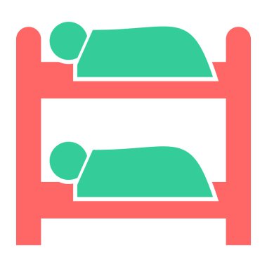 Yatağa. Web simgesi basit illüstrasyon