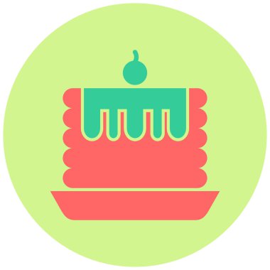 Kek. Web simgesi basit illüstrasyon