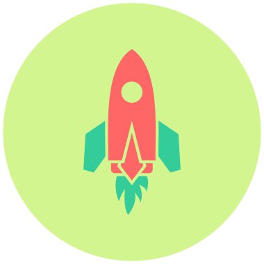 Roket. Web simgesi basit illüstrasyon
