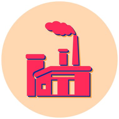 Fabrika. Web simgesi vektör illüstrasyonu