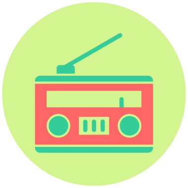 Radyo. Web simgesi basit illüstrasyon