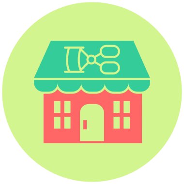 Salon. Web simgesi basit illüstrasyon