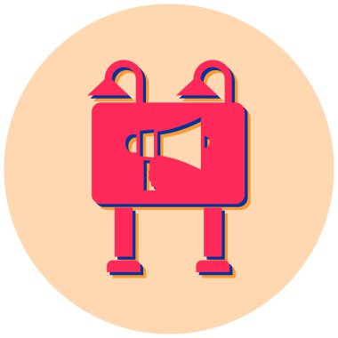 Megafon. Web simgesi basit illüstrasyon