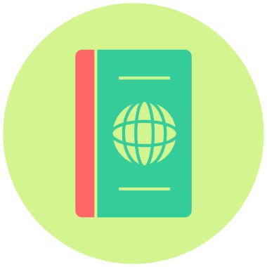 Pasaport. Web simgesi basit illüstrasyon