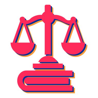 Hukuk ve adalet kavramı vektör illüstrasyonu