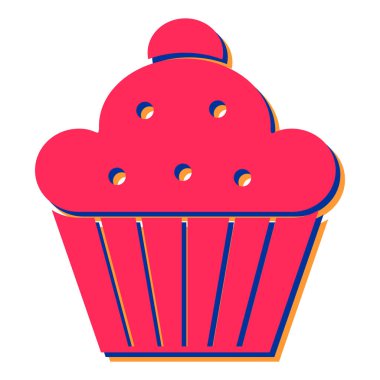 Çikolata kremalı kek ikon vektör çizim tasarımı