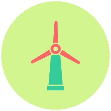 Rüzgar Türbini vektör çizimi, simge ögesi biçimi