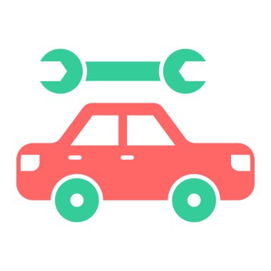 Araba servisi. Basit illüstrasyon