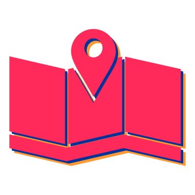 Harita iğne simgesi. Konum vektör gösteriminin izometriği.