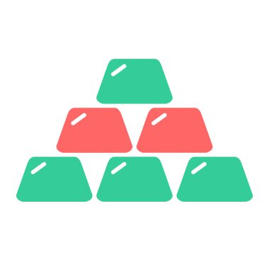 Beyaz arkaplanda altın külçeleri simgesi. vektör illüstrasyonu