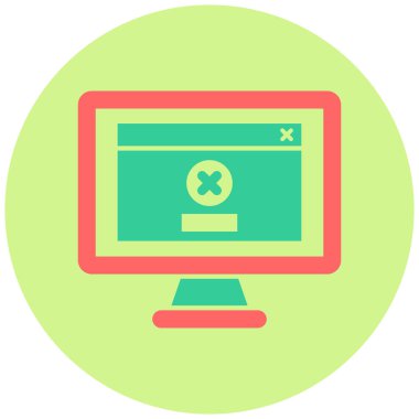 Hata bilgisayarı. Web simgesi basit illüstrasyon