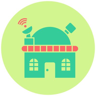 Gözlemevi ikonu. Basit resimleme