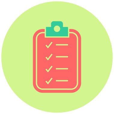 kontrol listesi, pano, not, vektör simgesi