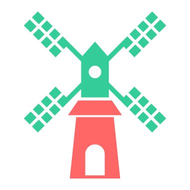 Yel değirmeni ikonu vektör illüstrasyonu