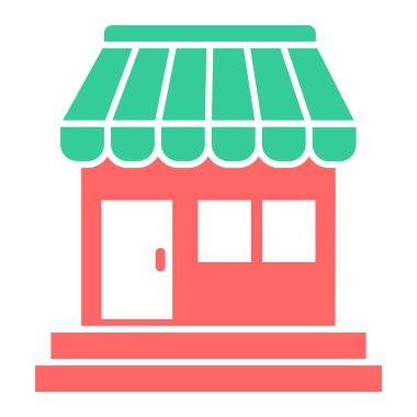 Dükkan. Web simgesi vektör illüstrasyonu