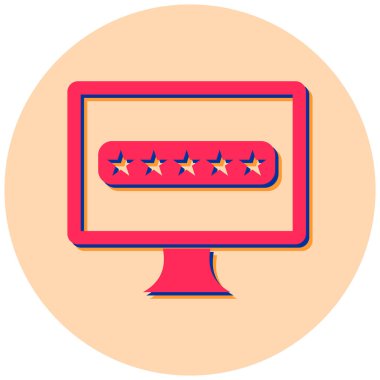 çevrimiçi derecelendirme simgesi, vektör illüstrasyonu basit tasarım 