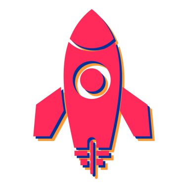 roket ikonu vektör illüstrasyonu