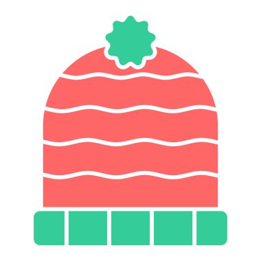 Noel şapkası simgesi vektör illüstrasyonu