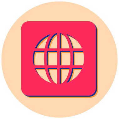 Dünya ikonu. Basit resimleme