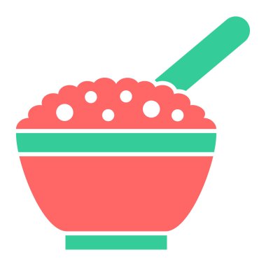 Bir kase yiyecek ve içecek vektör çizimi