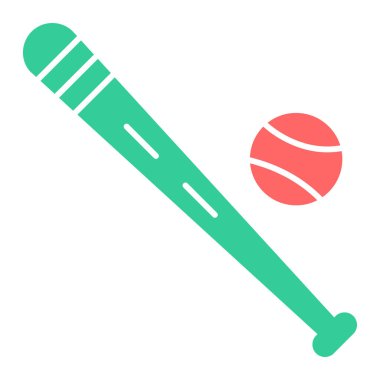 Beyzbol ve top ikonu. İnternet için tenis ekipmanı vektör simgelerinin basit çizimi