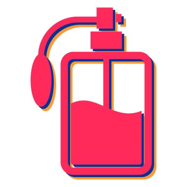 Parfüm şişesi ikonu. Web için kırmızı ruj vektör simgelerinin düz çizimi