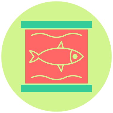 Akvaryum. Web simgesi basit illüstrasyon