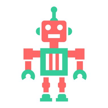 Robot simgesi. Web için robot vektör simgelerinin düz çizimi