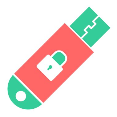 usb flash disk simge vektörü. Düz çizim. 10 saniye..