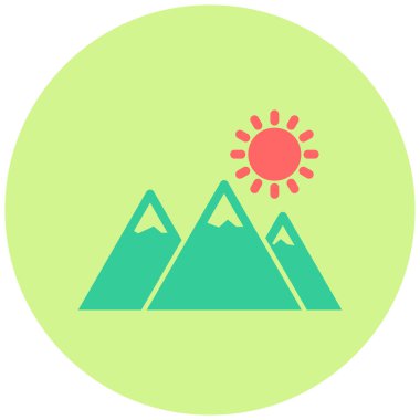 güzel dağ manzarası vektör simgesi