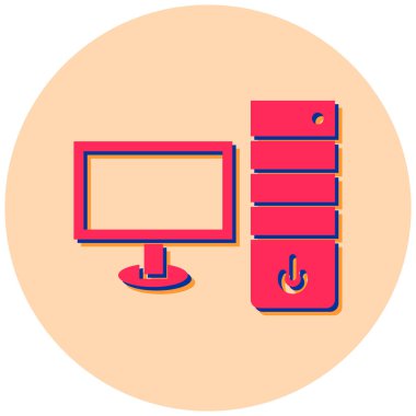 Bilgisayar. Web simgesi basit illüstrasyon