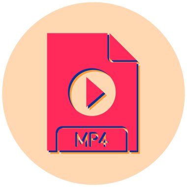 mp4 dosya biçimi simgesi, vektör illüstrasyonu 