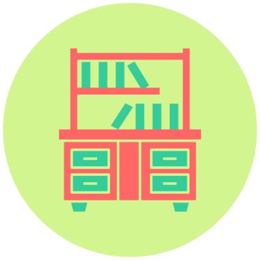 Kütüphane. Web simgesi basit illüstrasyon