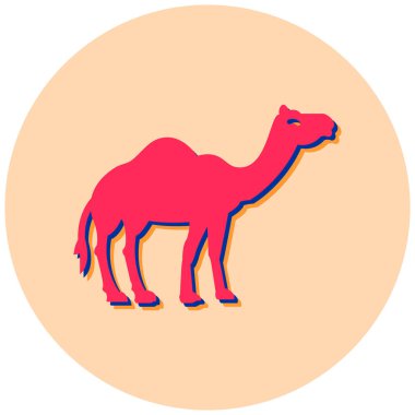 Deve yassı ikon vektör çizimi