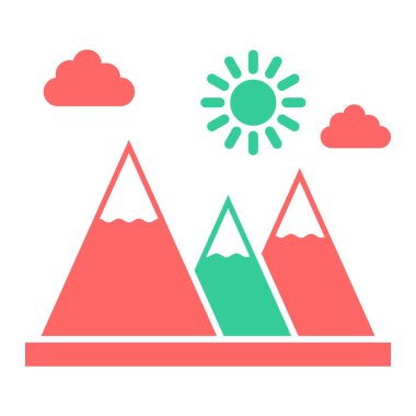 dağ simgesinin vektör illüstrasyonu.