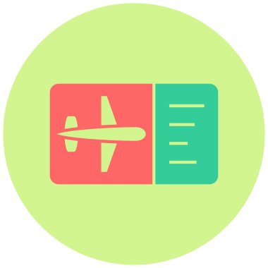 Uçak Biletleri düz vektör simgesi