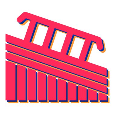 Kırmızı ve beyaz ahşap trenin vektör çizimi