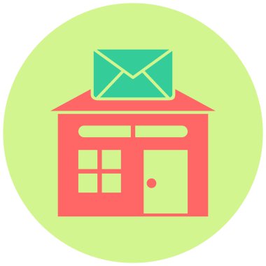 Postane. Web simgesi basit illüstrasyon