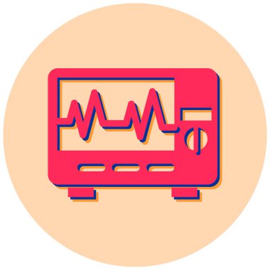 EKG düz vektör simgesi
